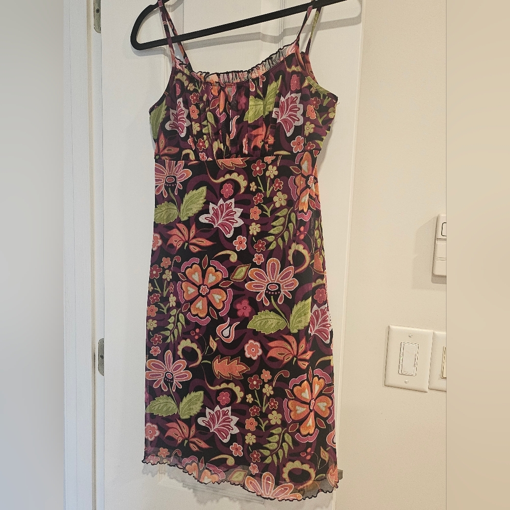 Xhilaration Colorful Flower Dress Size M